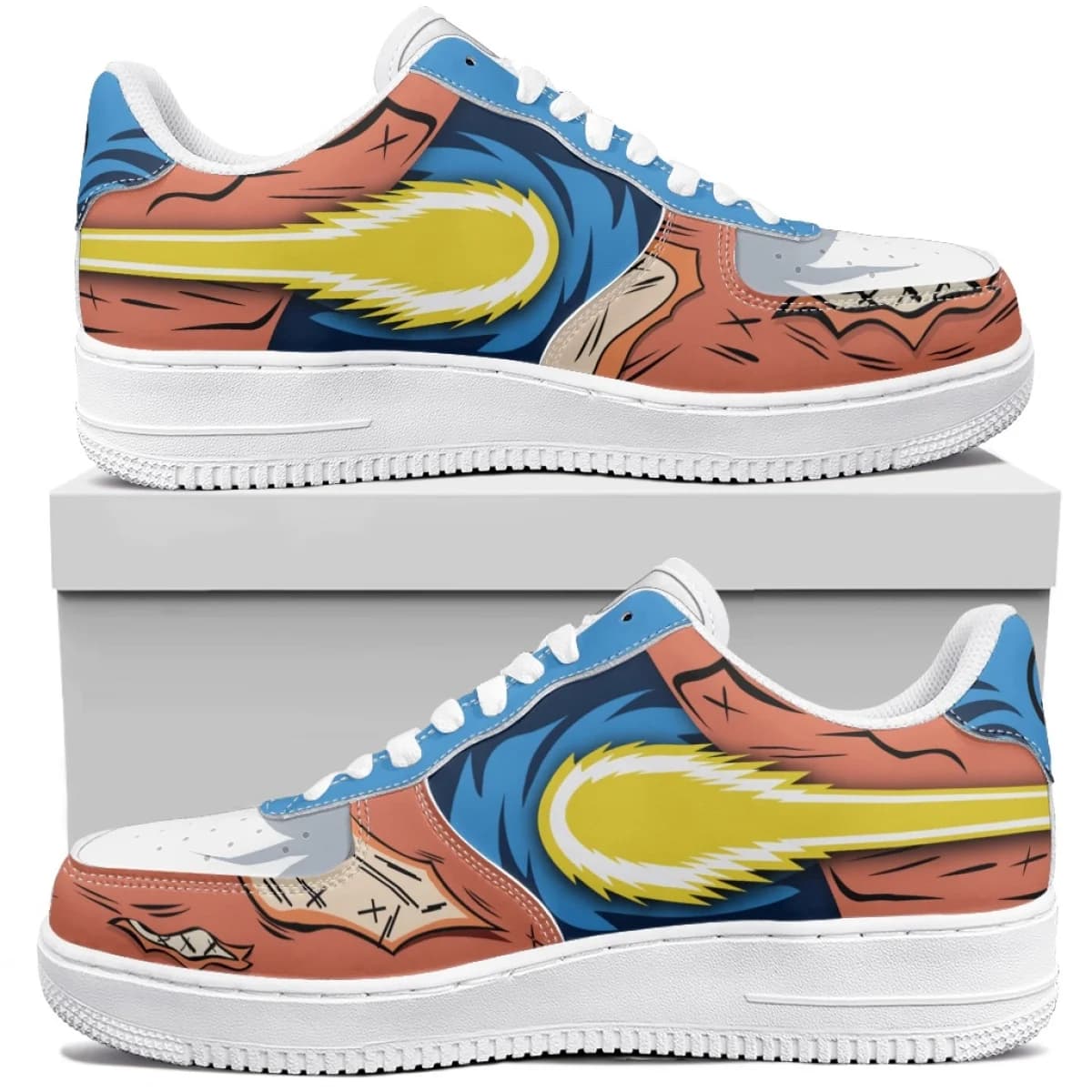 Sneakers Personalizzate Dragon Ball Super Son Goku Capelli Blu, Scarpe Casual da Strada alla Moda per Uomo e Donna, Comode con Lacci per Cosplay