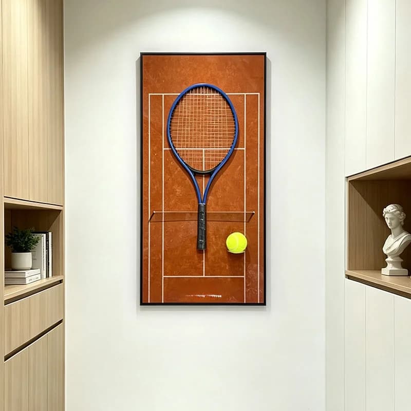 2026 Tennis Racket Metal Display Frame Tennis Court Matching Tennis Rack Display Stand (Excluding tennis balls and rackets)
