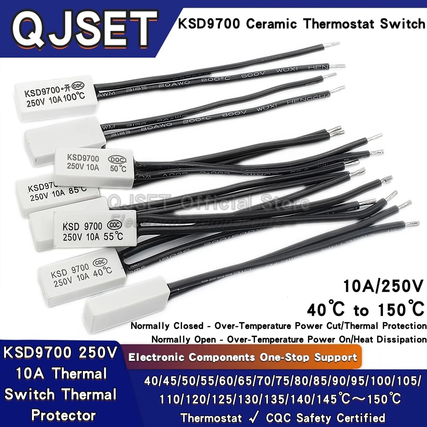 1 pz Termostato In Ceramica KSD9700 250 V 10A 40C 50C 60 ~ 150 Gradi Macchina di Saldatura Interruttore di Temperatura protezione da surriscaldamento termostato