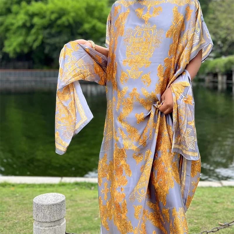 Donne e abbigliamento mediorientali, abito musulmano, abito indonesiano malese stampato abito elegante senza maniche