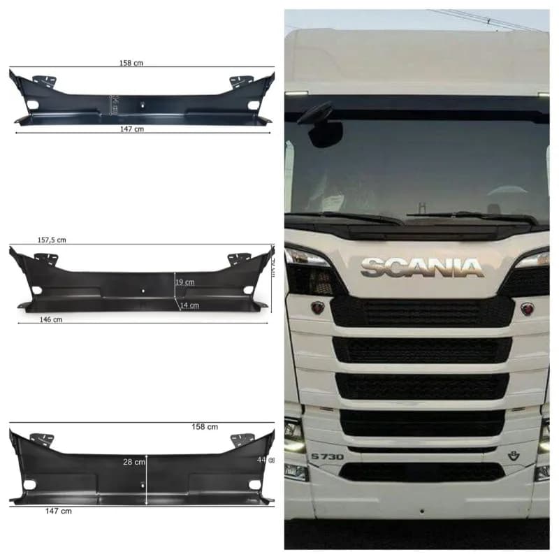 for Scania OE 2311420 central bumper accessories, direct replacement for P/G/R/S 2017 series high-end roof trucks