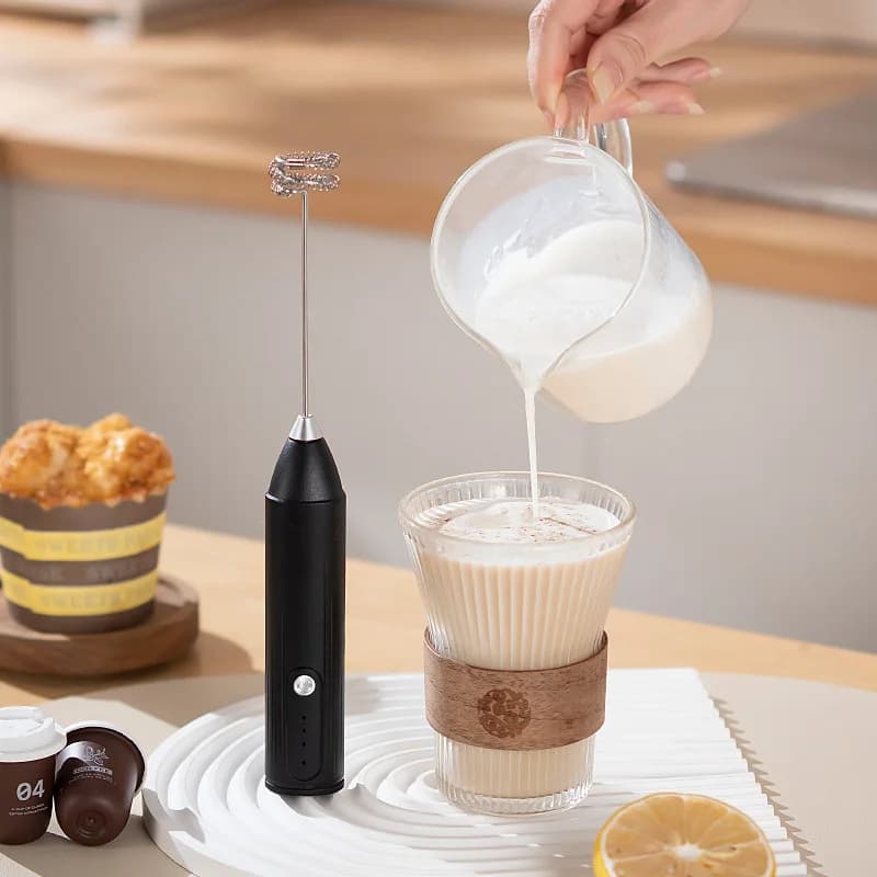 Macchina per schiuma portatile Macchina per schiuma di latte portatile a 3 velocità Macchina per il caffè Miscelatore elettrico Frullino per le uova Miscelatore per alimenti da cucina