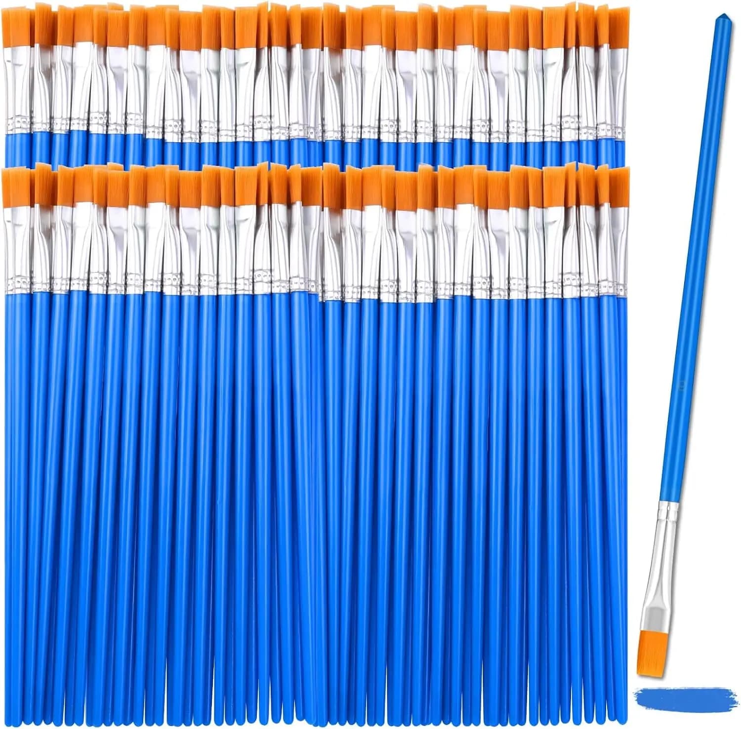 126 Pcs Flat Paint Brushes for Acrylic Painting, Kids Art Crafts Classroom Set