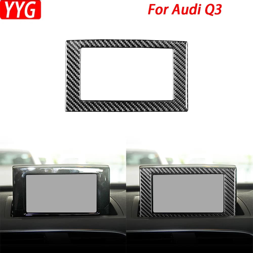 Central navigation Carplay External frame Paenl for Audi Q3 2015—2018 Car accessories Carbon fiber cover Trim Wall decal Edit