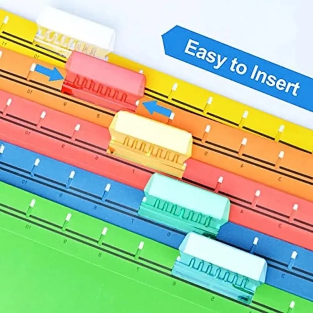 60/100 Pezzi Linguette in PVC per Cartelle, Etichette Trasparenti per Identificazione Rapida di Documenti Appesi