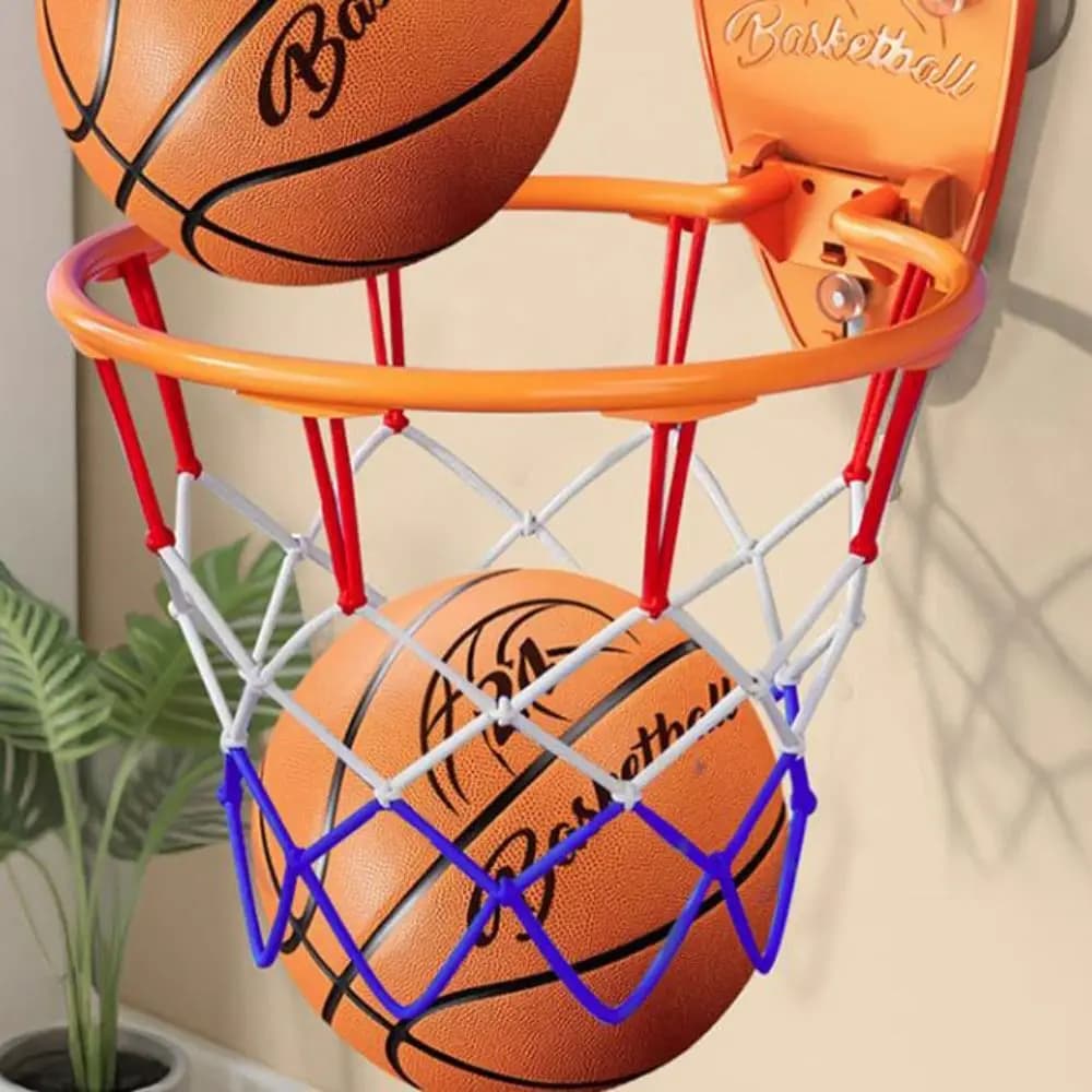 Set da basket pieghevole per bambini, con pallone gonfiabile a forma di animale dei cartoni animati, canestro da basket per bambini, installazione senza foratura