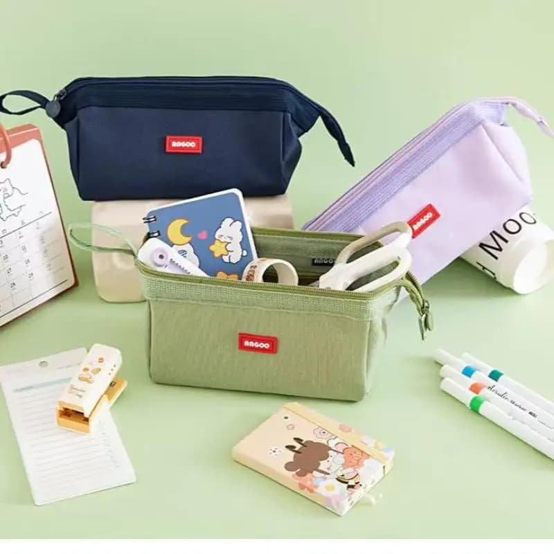 Astuccio portapenne di grande capacità con porta penne e etichetta, custodia creativa minimalista per cancelleria studentesca