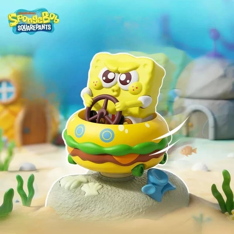 SpongeBob SquarePants Boatmobile a Energia Solare, Decorazione da Scrivania con Movimento, Simpatico Giocattolo da Collezione a Forma di Auto, Ornamento Regalo per i Fan