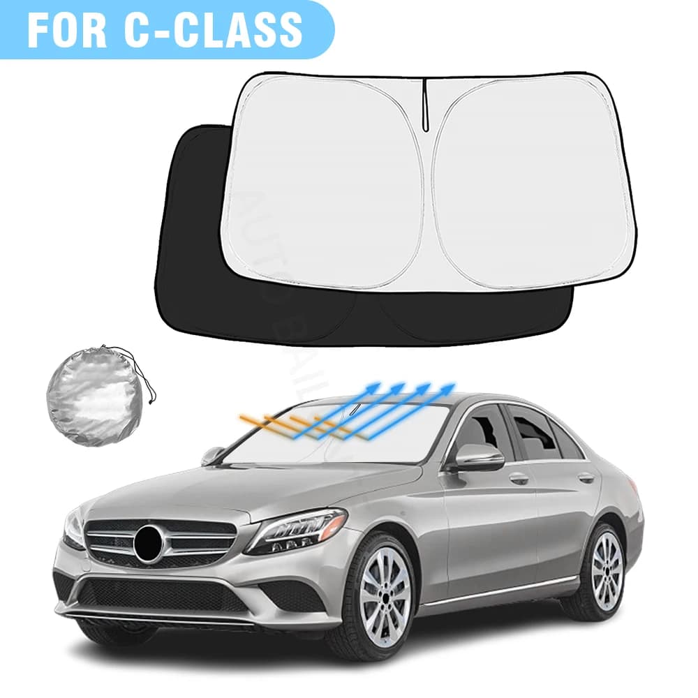 Parasole per Parabrezza Mercedes Benz Classe C 2008-2021, Protezione UV per Finestrino Anteriore, Accessorio Auto