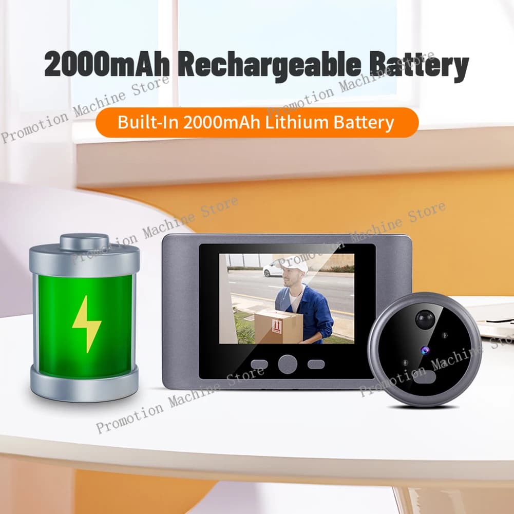 Wireless Peephole Video Doorbells PIR Motion Detector Digital Door Eye Camera 90° Wide Angle 2.8inch LCD Screen for Home Office