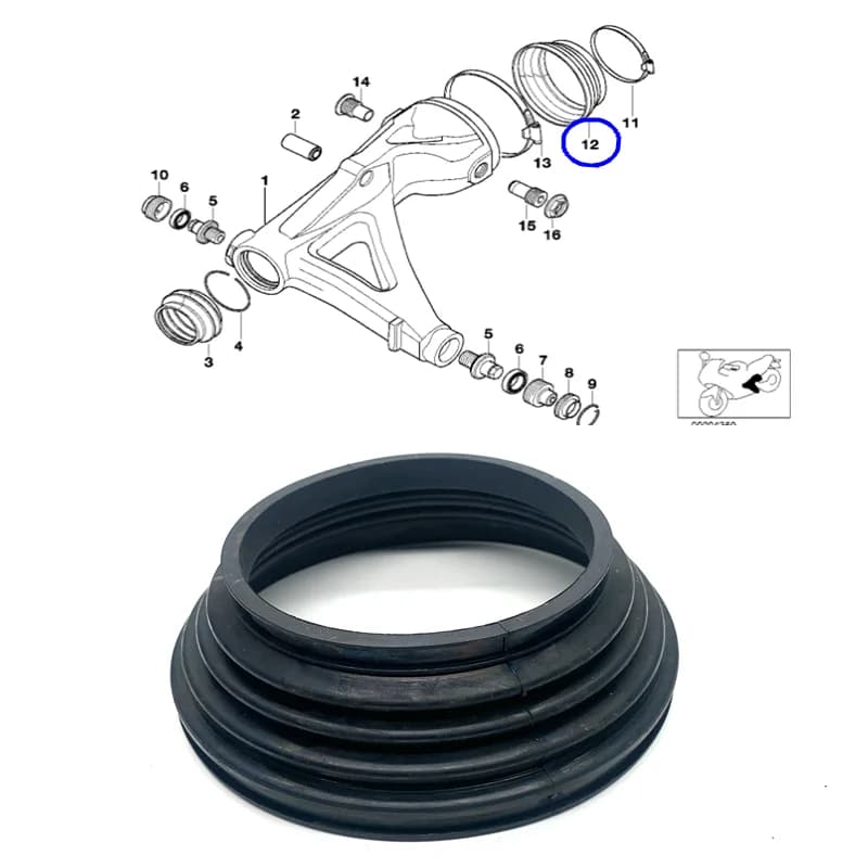 Parapolvere in gomma per trazione posteriore Per BMW R850GS/R/RT R1100GS/RS R1150GS K1200LT/GT/RS K1100