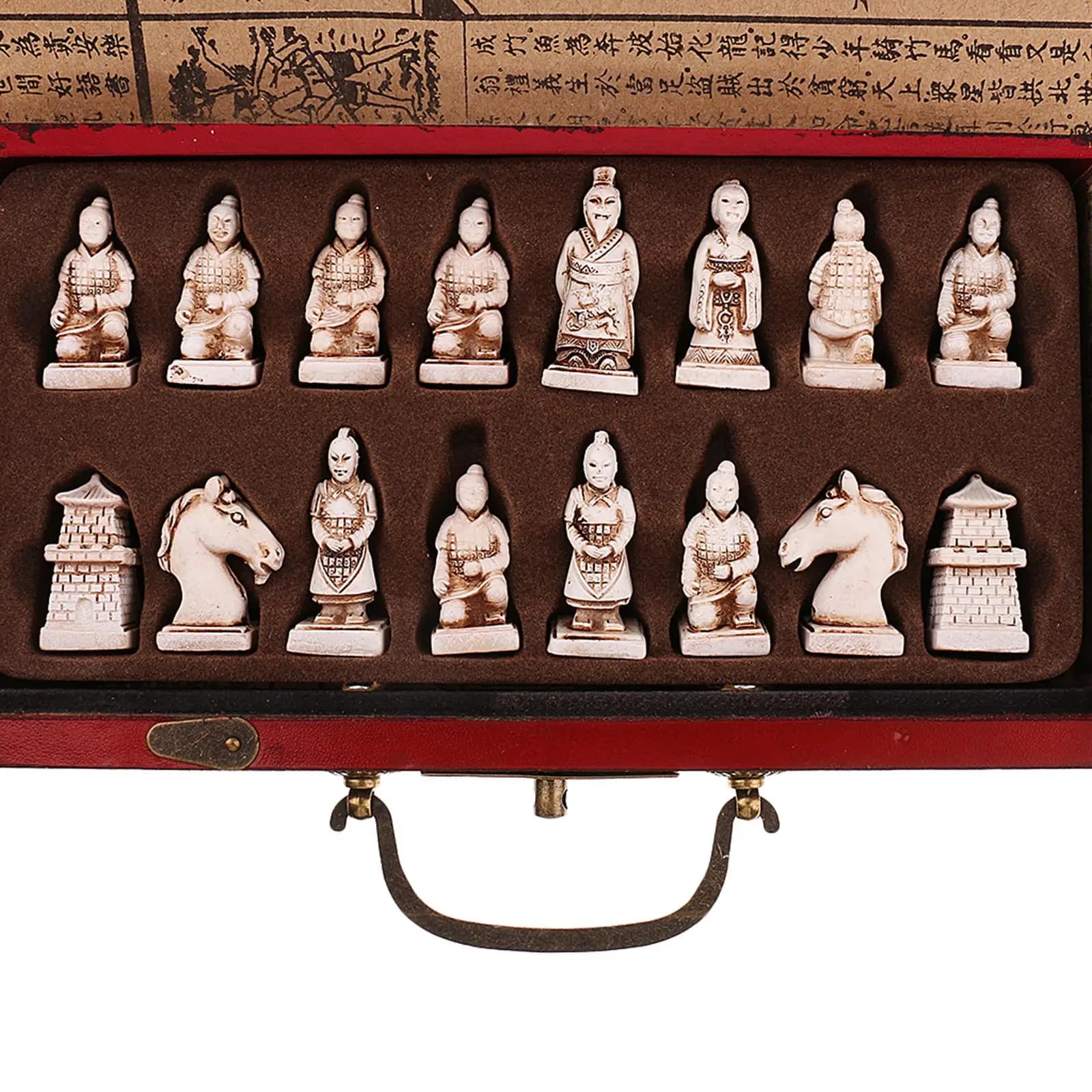Scacchiera Pieghevole in Resina, Set da Gioco Cinese Antico, Regalo per Collezionisti, per Adulti e Famiglie