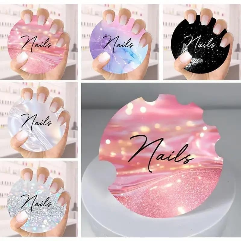 10Pcs Nail Art Display Cards Handmade Nail Photo Props Nailfie Disc Nail Salon Accessory Nail Tech Prop Nail Selfie Disc.