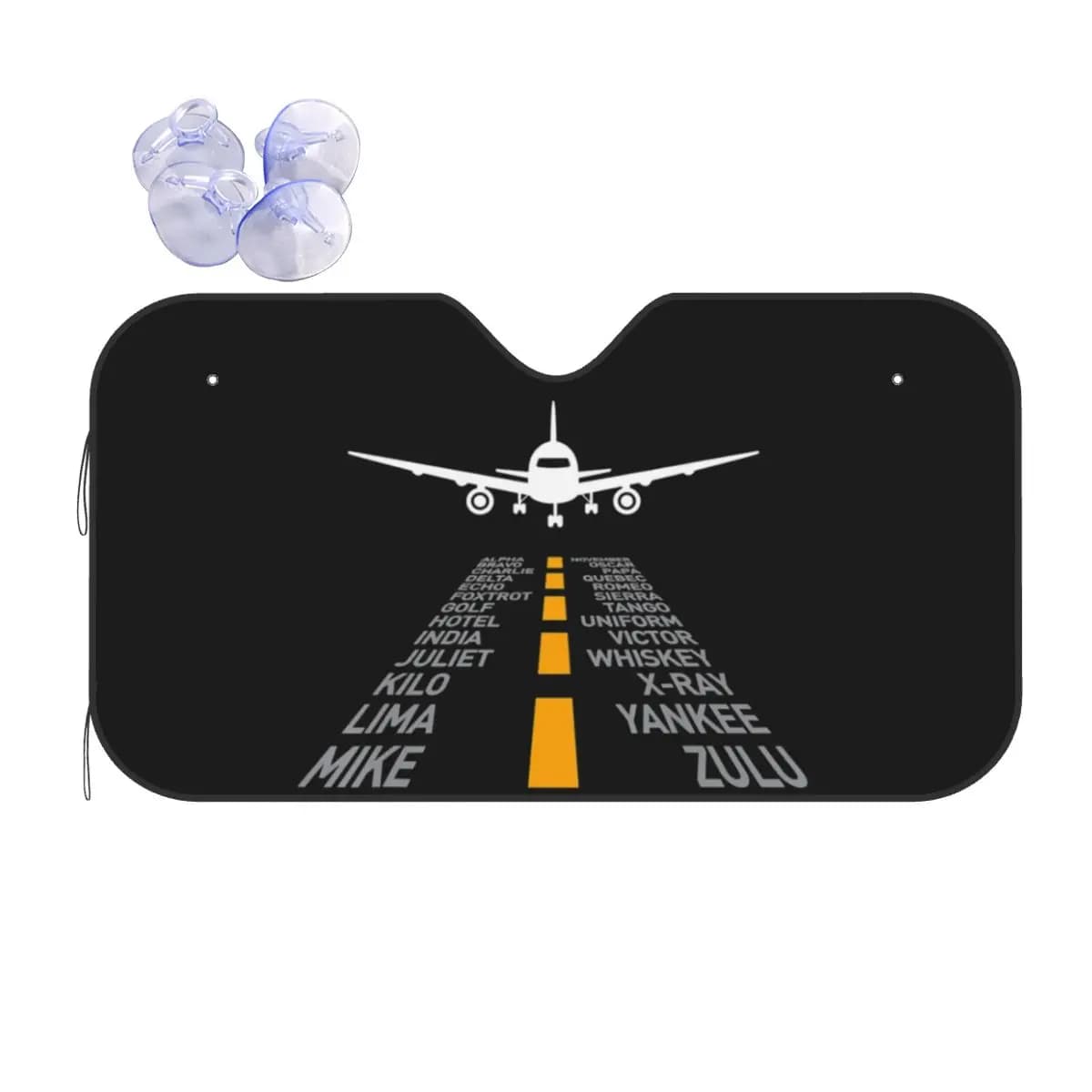 Pilota di aeroporto Pista dell'aeroporto Alfabeto fonetico Aereo Parasole Parabrezza Parabrezza anteriore per auto Finestra Visiera parasole Coperture