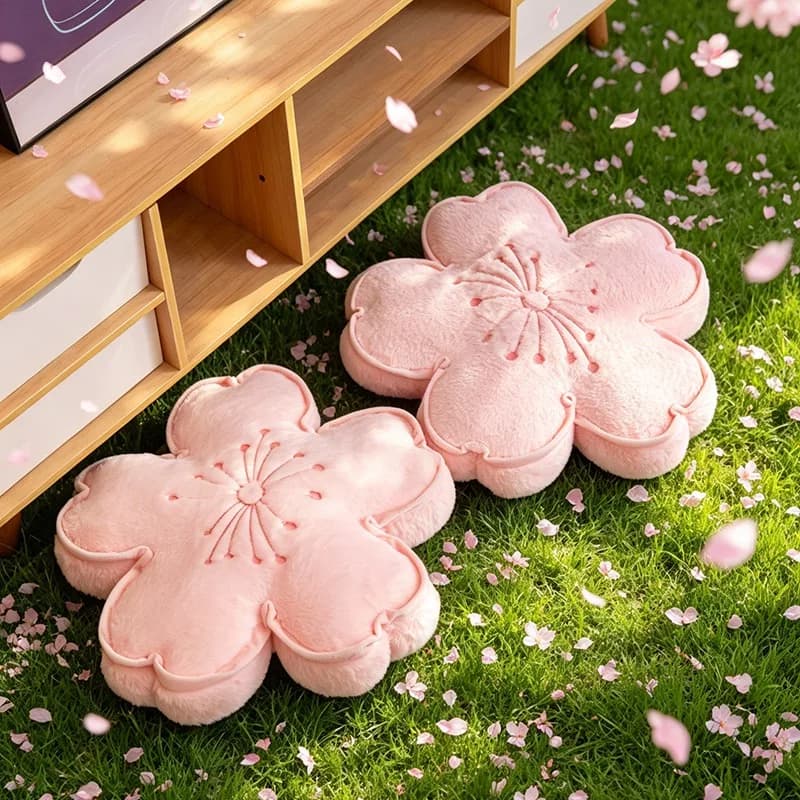 Cuscino Morbido e Soffice a Forma di Fiori di Ciliegio, Simpatico Cuscino Peluche Kawaii a Forma di Fiore Imbottito, Regalo di Compleanno o Natale per Ragazze