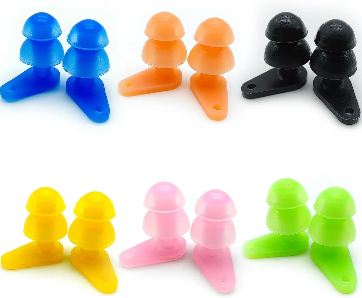 6 Sets Kids Waterproof Swimming Earplugs with Storage Case, Soft Hypoallergenic Silicone Ear Plugs Anti Swimmer's Ear Protection for Shower Pool Diving Snorkeling Beach