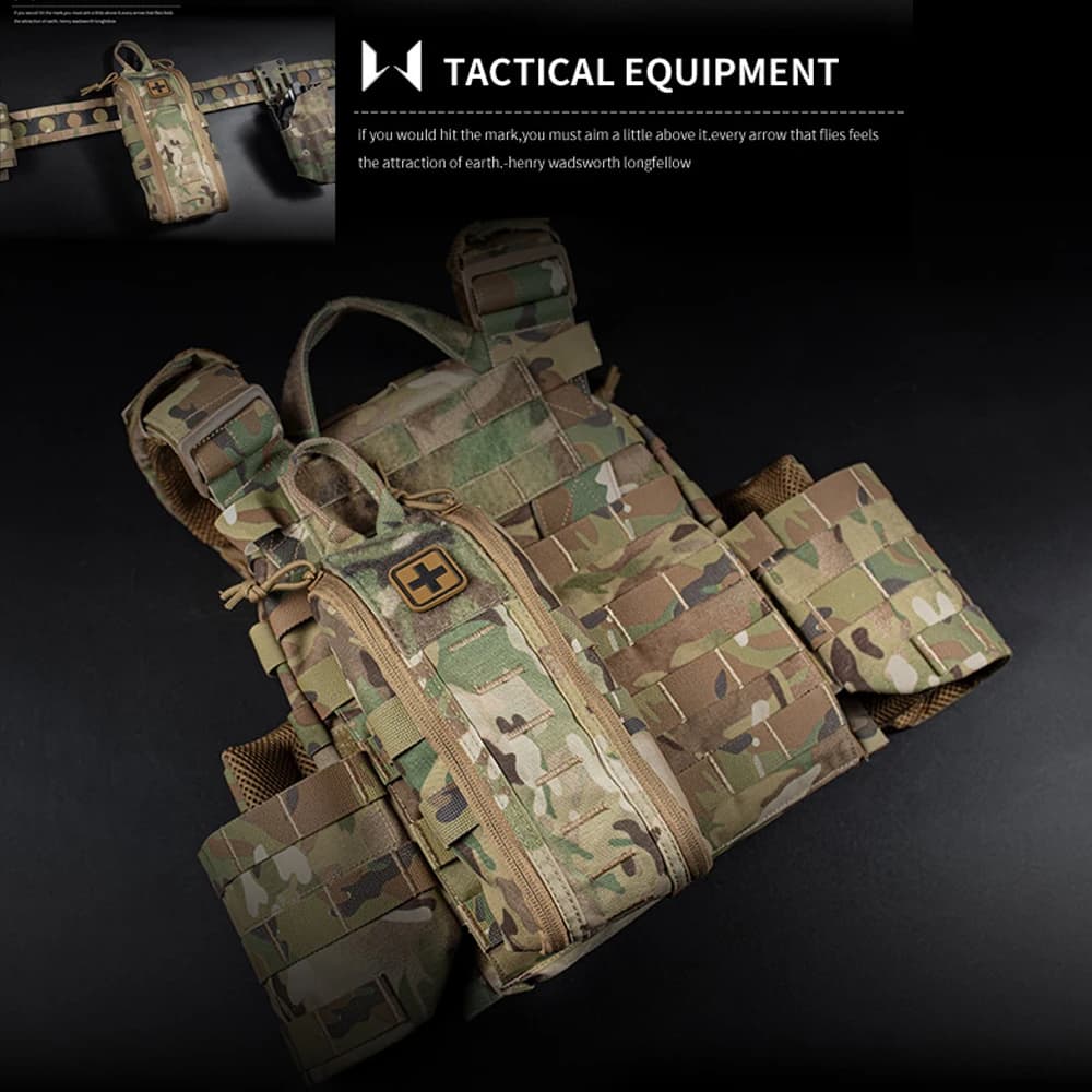 Borsa tattica per kit di pronto soccorso Cintura MOLLE Gilet da caccia Campeggio esterno Pacchetto di pronto soccorso a risposta rapida B
