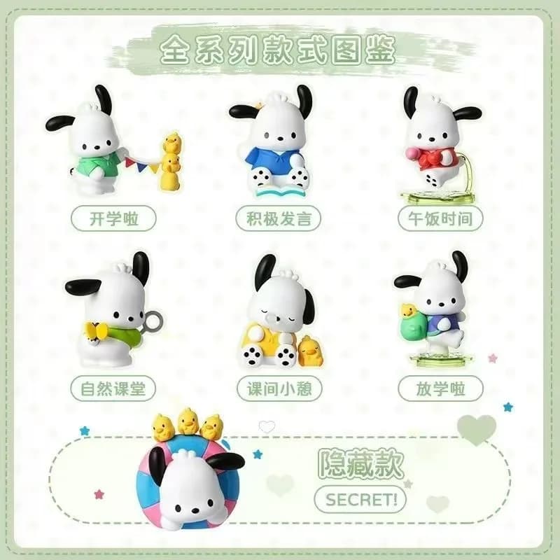 Modellino di Personaggio Anime della Serie Scolastica Sanrio Pochacco, Adatto Come Regalo di Natale per Decorare Action Figure