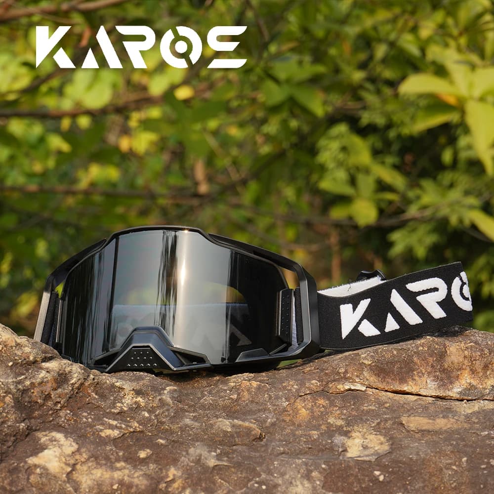Karos Motocross Glasses, Cycling and Driving Glasses, UV400 Protection, Men's Protective Glasses, MX Helmet Sunglasses
