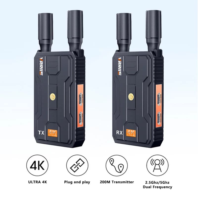 HDMI 4K wireless video transmitter and receiver, HDMI extender kit 2.4/5GHz wireless video transmission system for TV f projectors