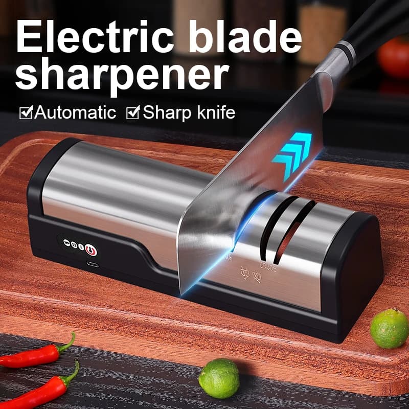 Affilacoltelli elettrico portatile con ricarica USB, smerigliatrice per coltelli, utilizzato per affilare e lucidare utensili da cucina