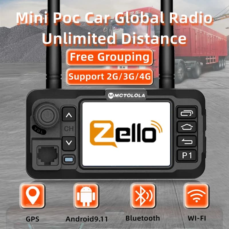 MOTOLOLA Mini POC Network Car Walkie-Talkie Zello GPS Touch screen intelligente 4G Lte Autoradio per il trasporto della flotta di veicoli