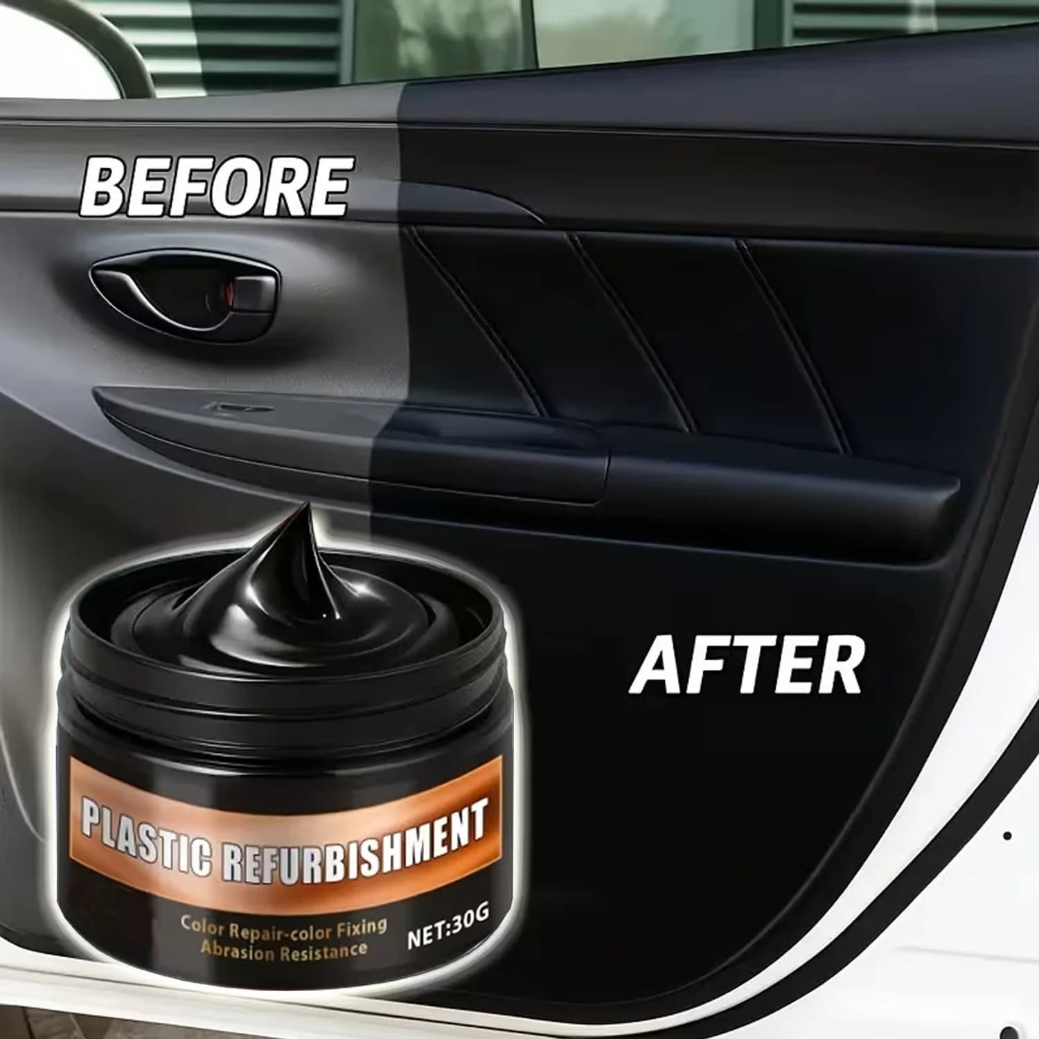 Plastic Component Polishing Paste - Automotive Interior And Seat Repair Wax. It Serves As a Black Gloss Paste for Steering Wheel