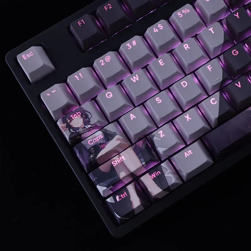 108 tasti/set Kafka Honkai: Star Rail PBT Copritasti per MX Cross Axis Switch Keycap per tastiera meccanica Gioco regalo