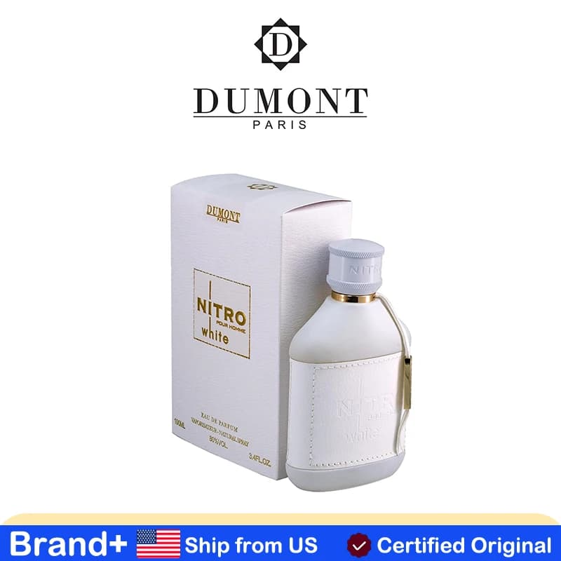 Dumont Nitro White Eau De Parfum, Fragranza Fresca e Pulita, 100ML, Profumo Duraturo, Colonia Naturale con Feromoni