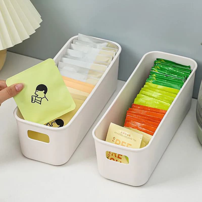 10pcs Multi Functional Storage Box Desktop Snacks Capacity Fruit Cosmetic Sundries Storage Drawer Coverless Kitchen OrganizerBin