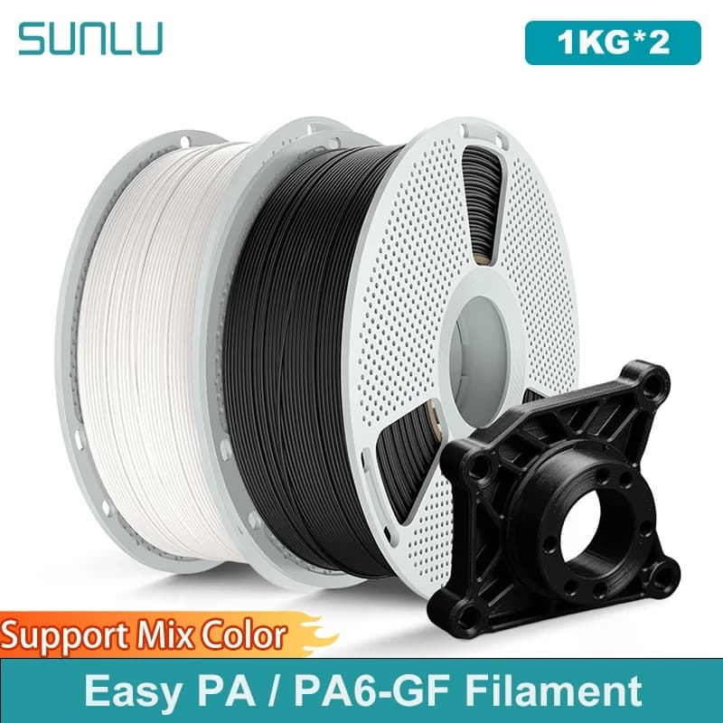 SUNLU 2KG Filamento in nylon/PA6-GF facile da stampare Filamento per stampante 3D resistente al calore Filamento 3D senza fissaggio Filamento 3D senza guadagnare