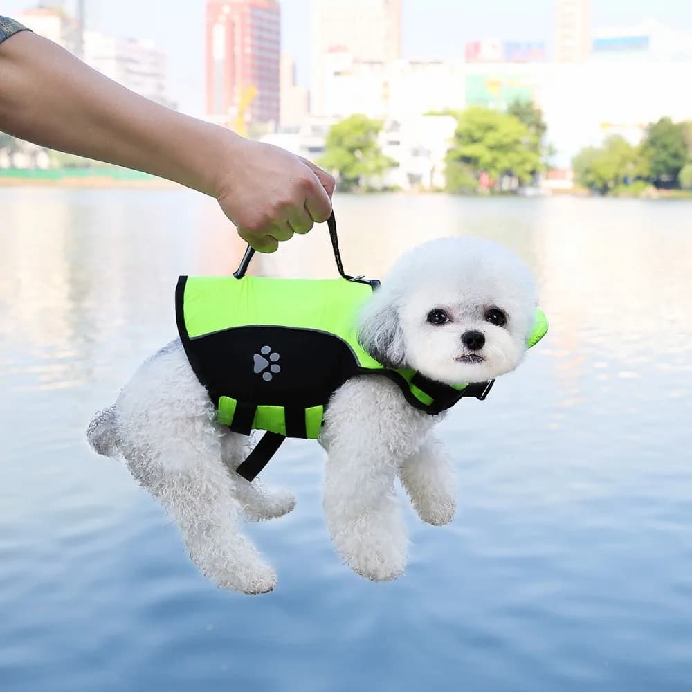 Pet Supplies Adjustable Pet Swimming Jacket Reflective Breathable Dog Swimming Vest High Flotation Dog Life Jacket Beach