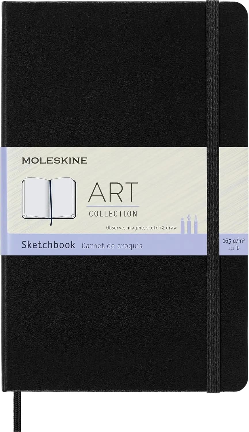 Large Plain Sketchbook for Drawing & Design, Hard Cover 5x8.25