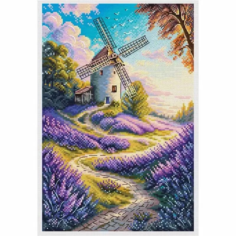 Kit da cucito da giardino lavanda viola 18CT 16CT 14CT Kit punto croce non stampato Ricamo artistico Ricamo fatto a mano fai da te Decorazioni per la casa