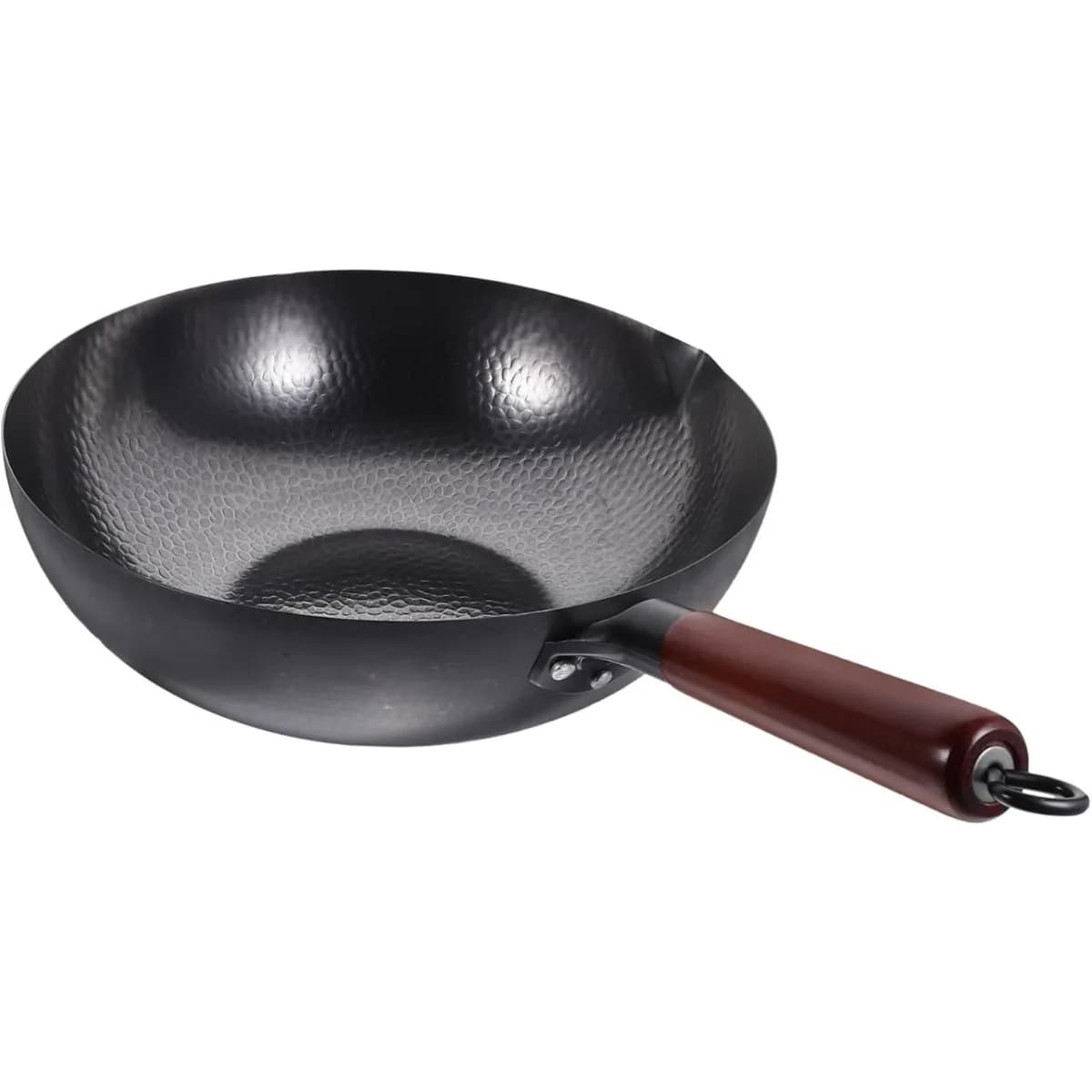 Cast Iron Chinese Wok 32cm Noncoated Scratch Resistant Frying Pan for Gas Induction Cooker Kitchen Cookware Tools