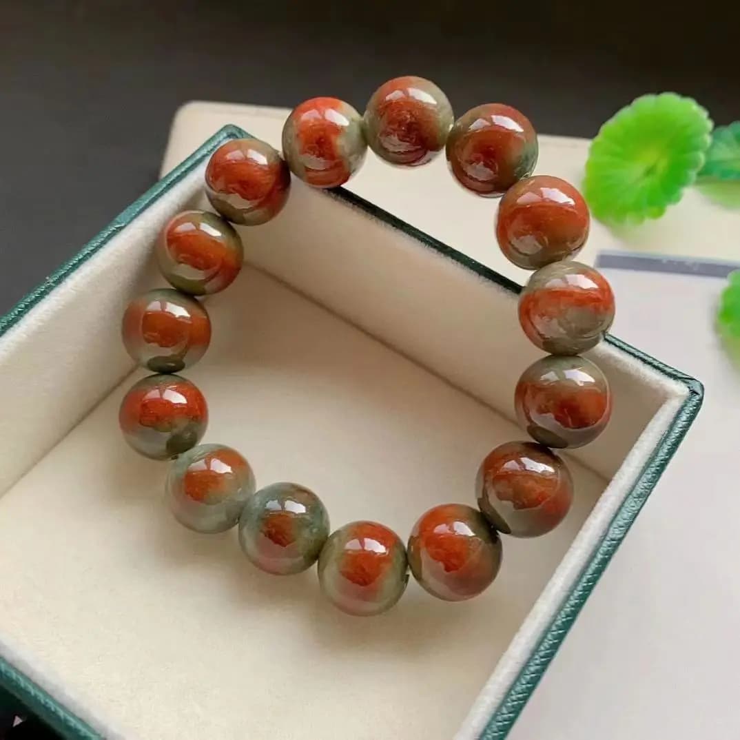Bracciale color anatra mandarina rossa verde galleggiante in giada, attrazione della ricchezza, coppia di moda, tormalina, regalo per le vacanze