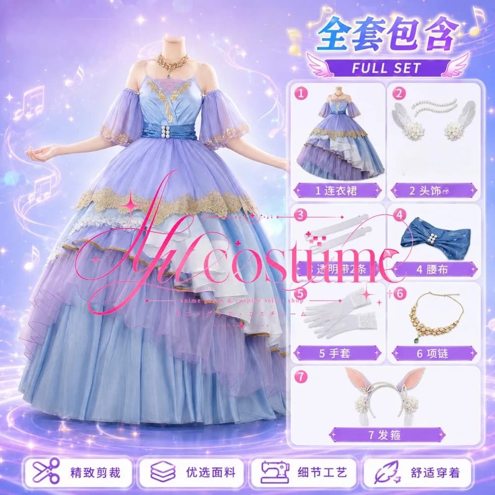 Uma Musume Pretty Derby Mejiro McQueen Evening Wind Gown Cosplay Costume for Formal Tea Party