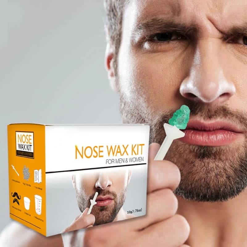 Cera BeanPortable Kit di cera per naso indolore per uomini e donne Set di cera per depilazione del naso Kit per la pulizia dei fagioli per peli del naso senza carta