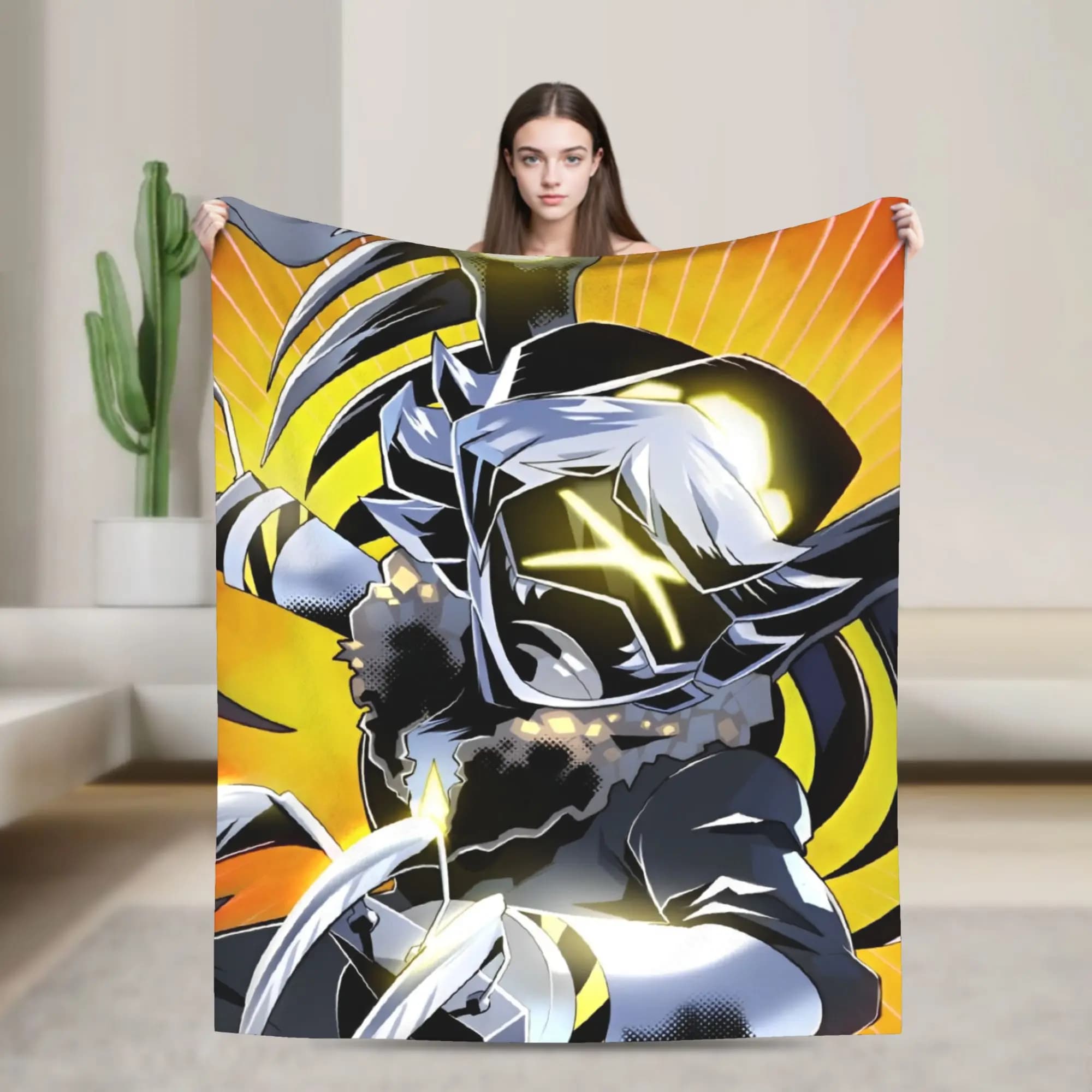 Soft Warm Blanket Travel Robot Murder Drones V Uzi Throw Blanket Flannel Bedspread For Couch Chair Sofa Bed Sofa Bed Cover