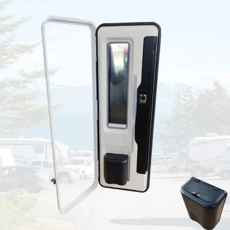 Porta d'ingresso per camper con serratura a due punti con cerniera sinistra in stile europeo Porta per caravan da 620 * 1900 mm per parti di camper e camper con bidone della spazzatura