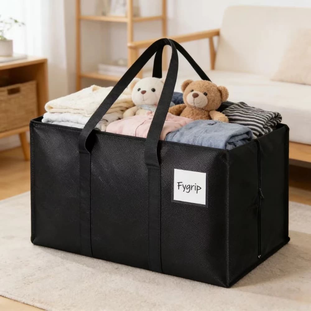 Borsa portaoggetti extra large in tessuto non tessuto per esterni, mobile, per bagagli, biancheria, shopping, organizer per trapunte e contenitore domestico a cubo