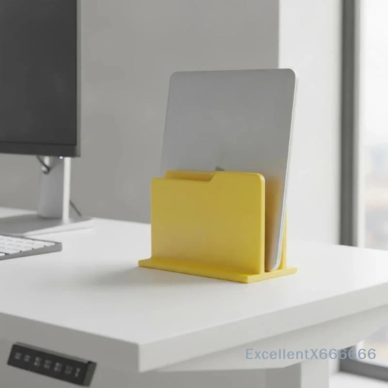 Plastic Vertical Laptop Stand With Non Slip Base Space Saving Design For Home Office Organization