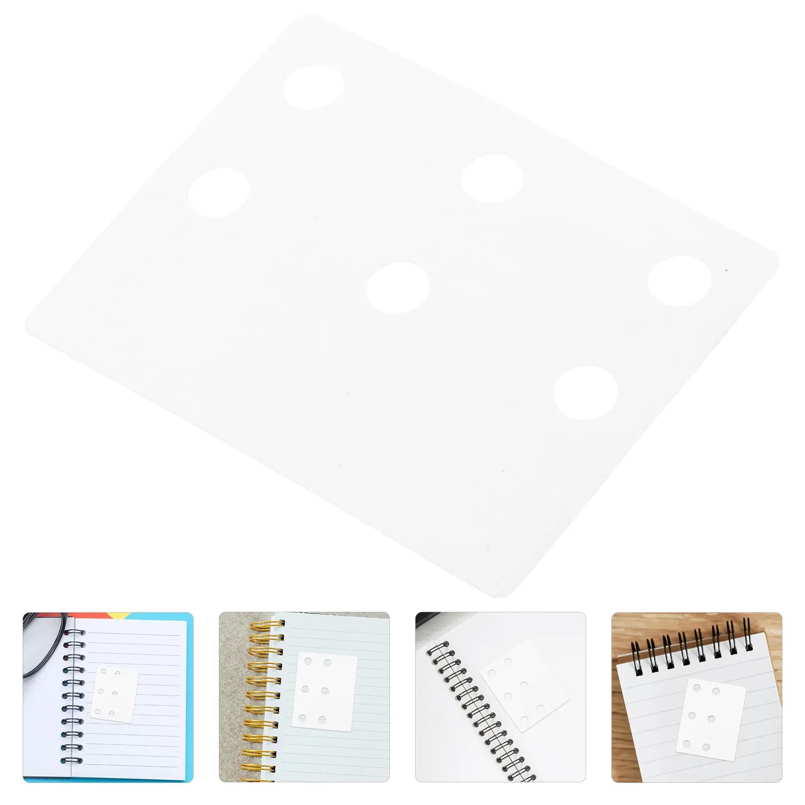 50 Etichette Adesive Circolari Vuote a 6 Fori, Impermeabili, per Rilegatura, Quaderni, Agende, Cartelle, Scuola