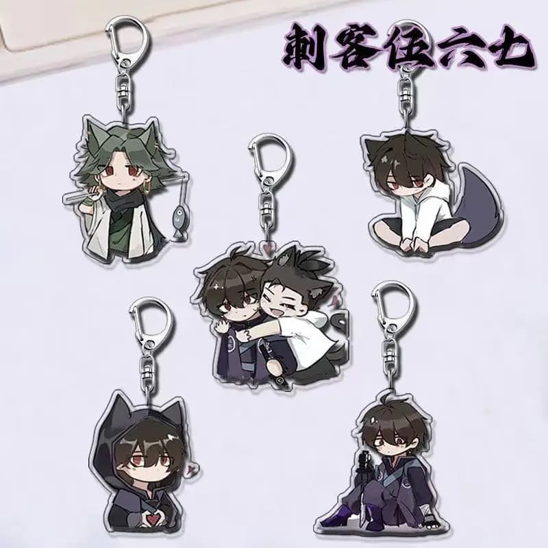 Anime Scissor Seven‌ Killer Seven Acrylic Keychain Cartoon Cute Wu Liuqi Q Version Pendant Bag Charm Backpack Hanging Decoration