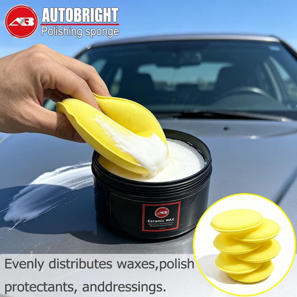 AUTOBRIGHT Car Waxing Foam Polish Sponges Applicator Detail Washing Pads Wax Soft Sponge Cleaning Dust Remove Car Cleaning Tool