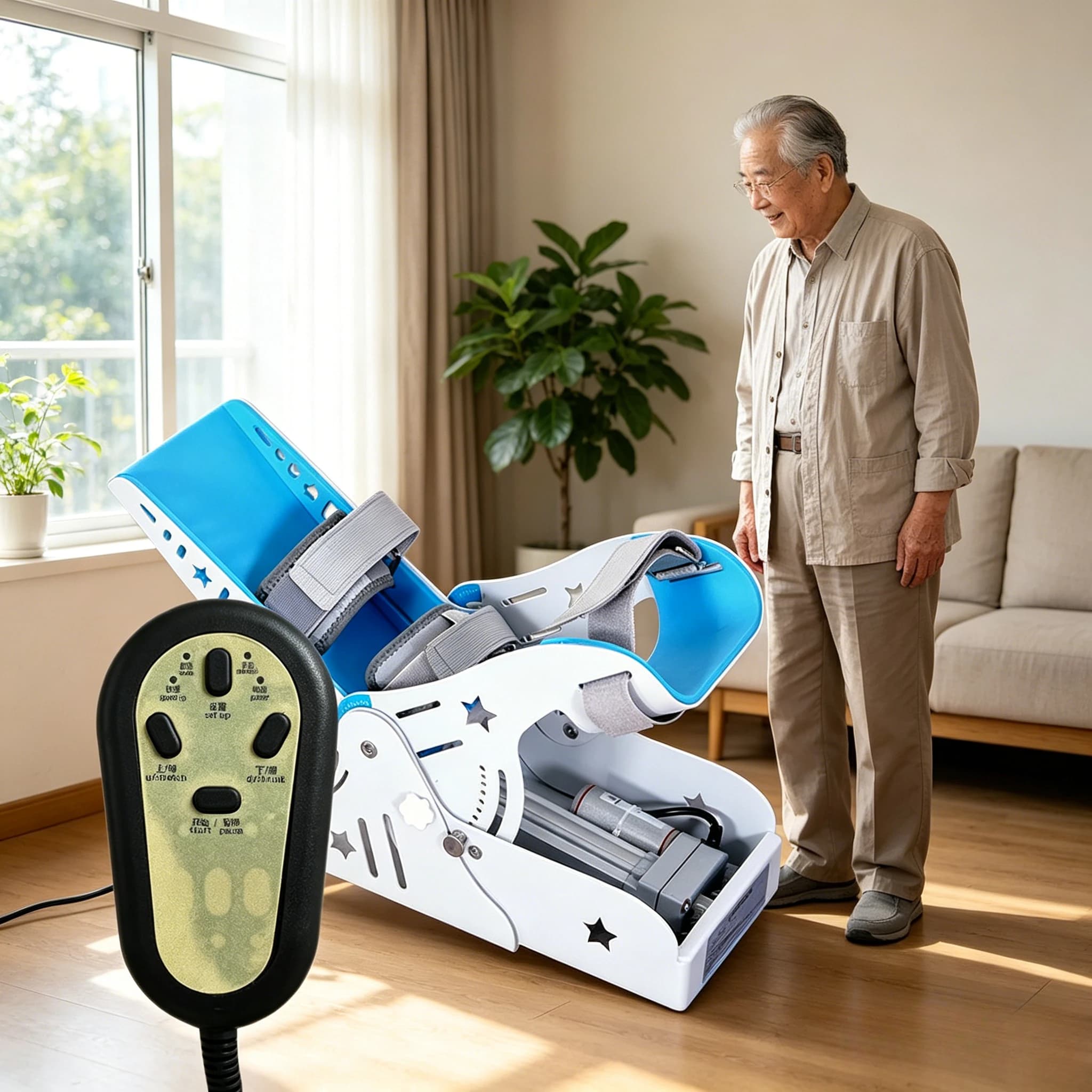 Dispositivo di Riabilitazione per Caviglia, Supporto Elettrico per Allenamento Articolare, Protezione e Fissaggio del Piede, Esercitatore per Arti Inferiori