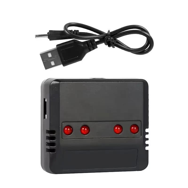 3.7V lithium battery charger USB small white head 1 drag 4 plug for drone lithium battery charging