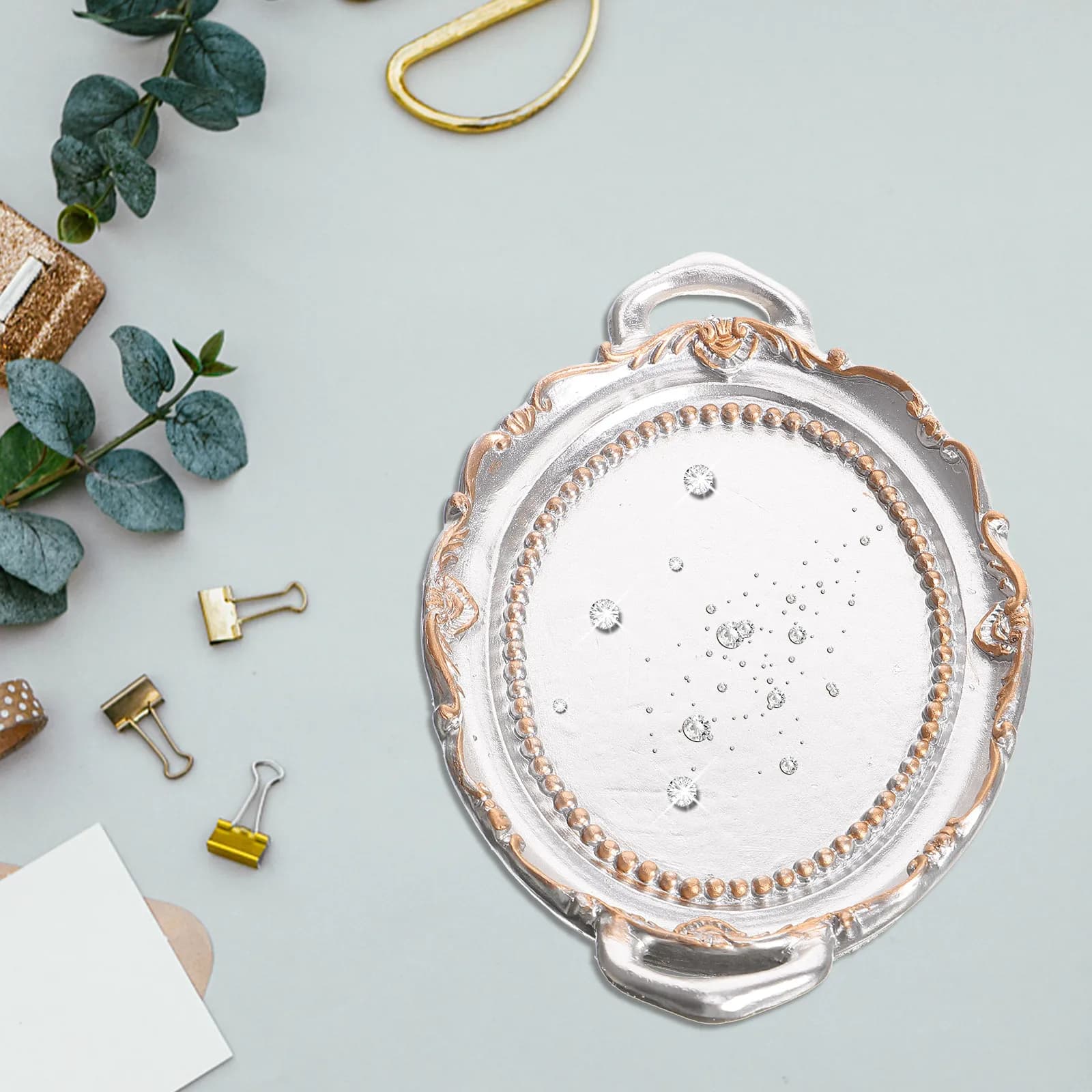 Jewelry Plate Resin Multi-Function Decorative Jewelry Storage Holder Ring Dish Earrings Holder Trinket Storage Plate Home