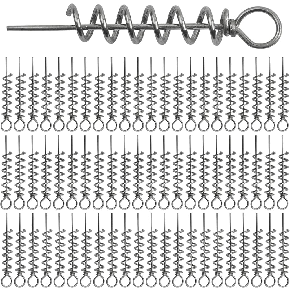 50 pcs Spring Twist Lock Fishing Manovella Hook Hundred Spille Vite Block Esca Keeper Spring Fishing Hook for Real bait Keeper