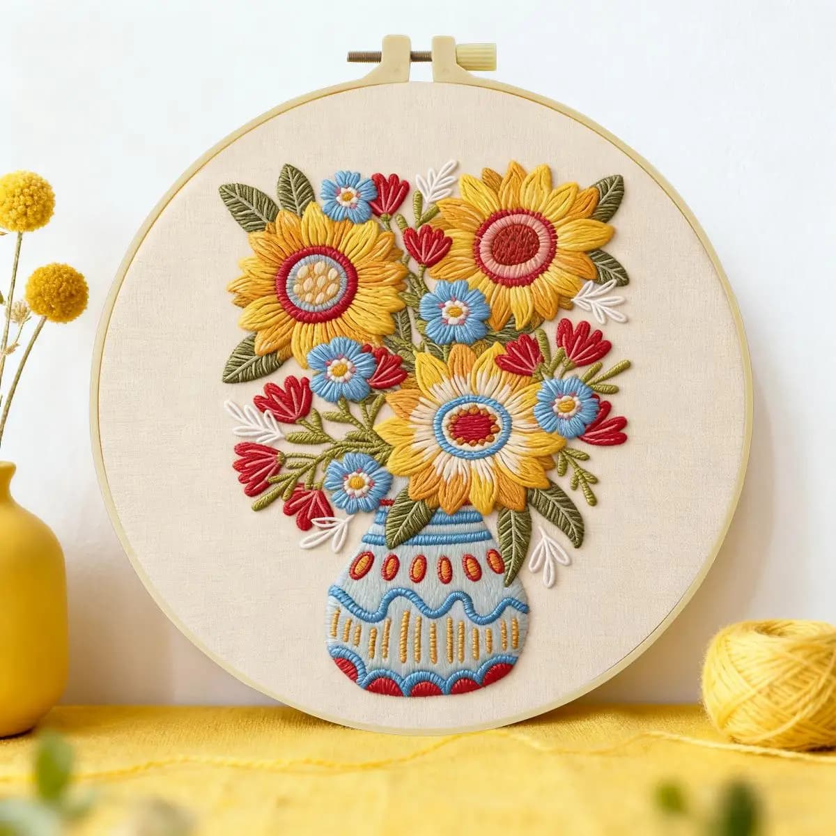 1pc 20X20CM/15X15CM 7.87/6.3inch Retro vase Embroidery Starter Kit DIY kit DIY embroidery kit manualidades Sewing Art
